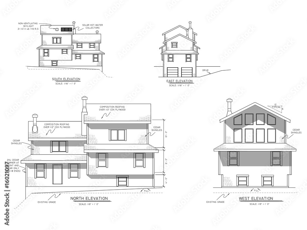 house plans elevation view