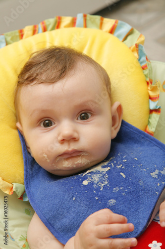 cute baby girl in chair
