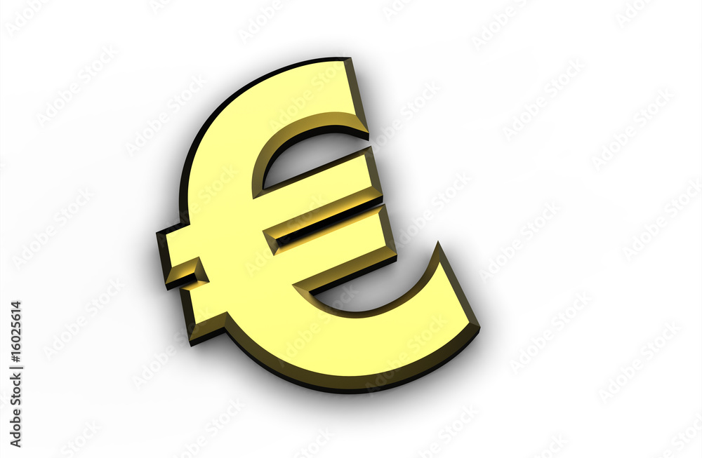 Fototapeta premium golden Euro symbol isolated on a white background