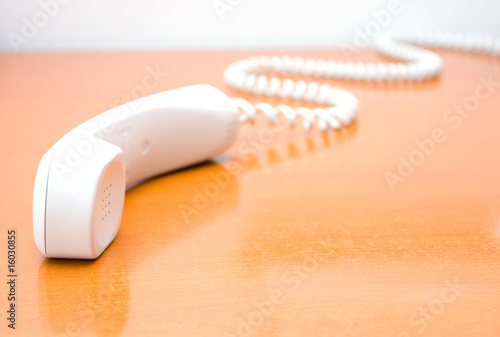 telephone receiver on table