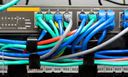 network cables patch panel and switch