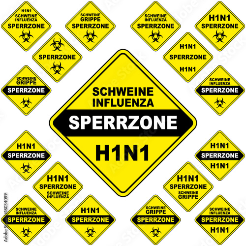 h1n1 schild sperrzone