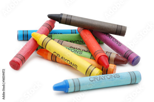 Crayons lying in chaos