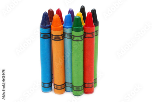 Colored crayons