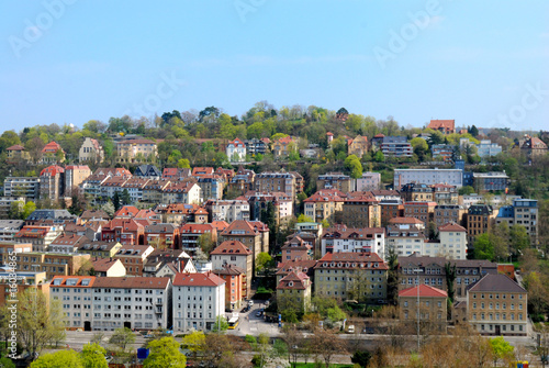 District on the hill in Stuttgart, Panoramic view