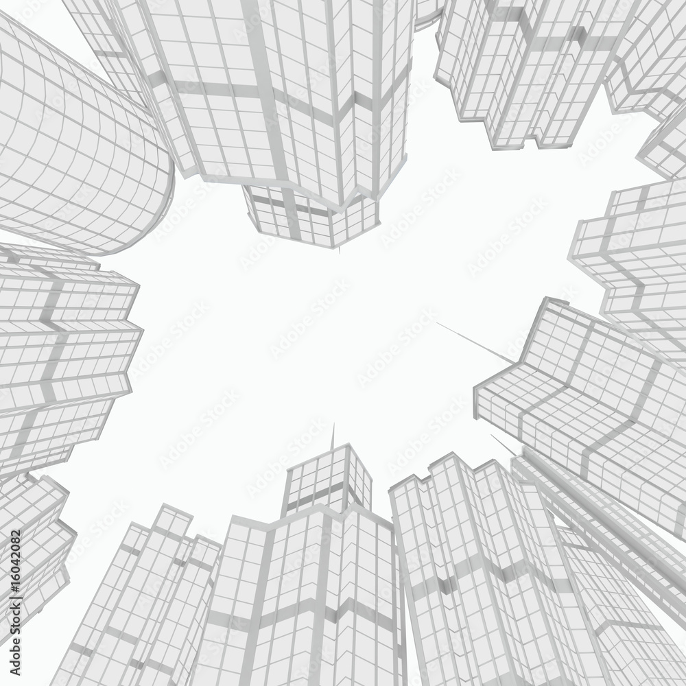 Fototapeta premium White Modern Buildings, Surrounding Street