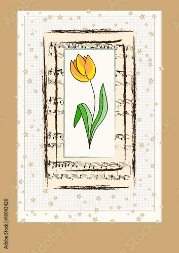 Grüßkarte mit Tulpe