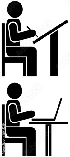 Man writes - pictogram, symbol