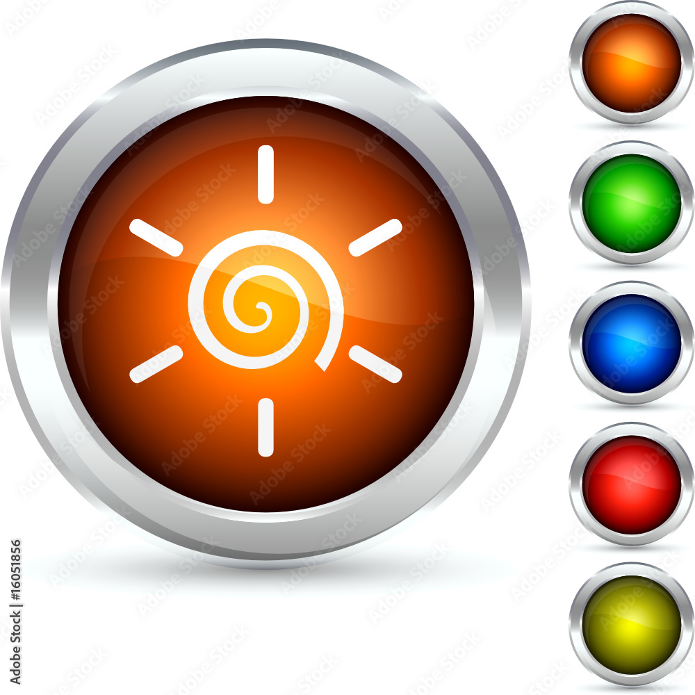 Sun detailed button. Vector illustration Sun detailed button. Vector illustration
