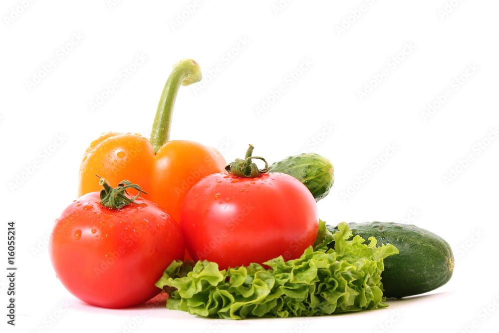 Different fresh vegetables on white background Different fresh vegetables on white background