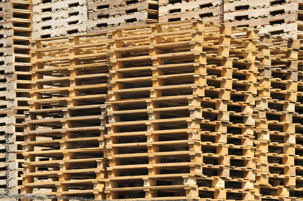 A stack of wooden pallets A stack of wooden pallets