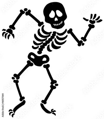 Dancing skeleton silhouette