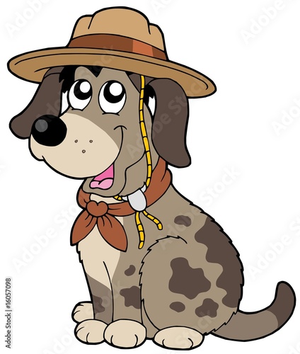 Friendly dog in scout hat