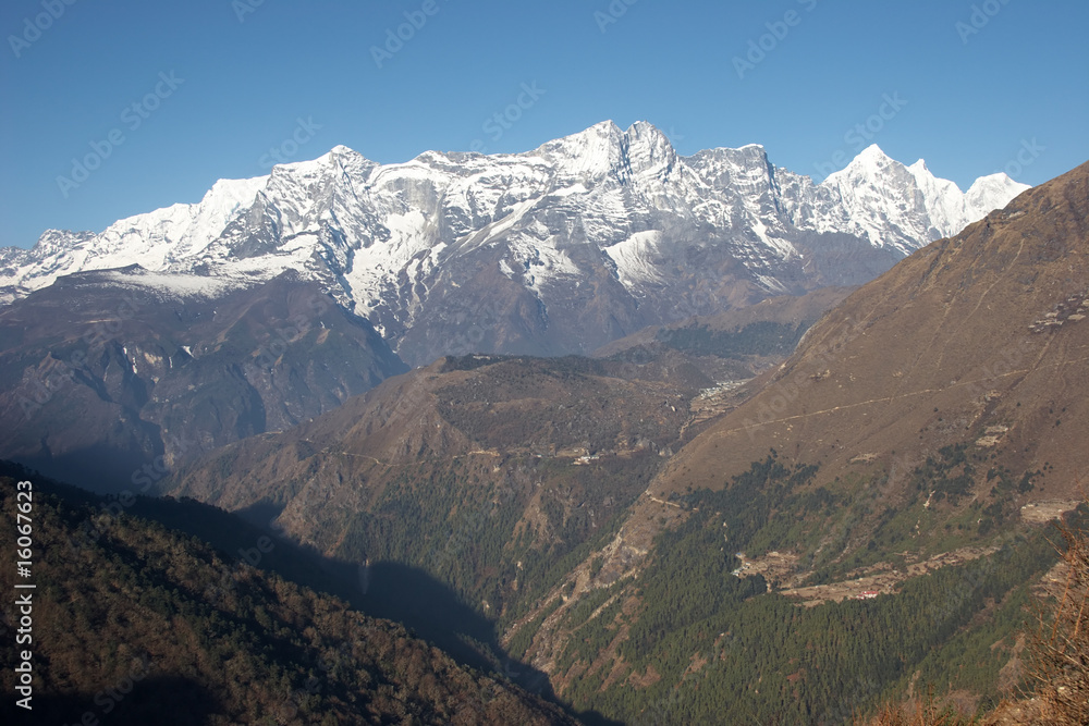 Green valley at Everest trail, Himalaya, Nepal