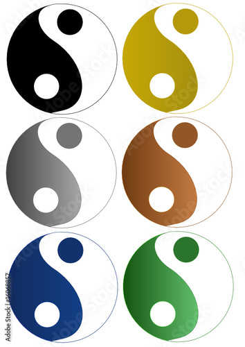 yin et yang colorés