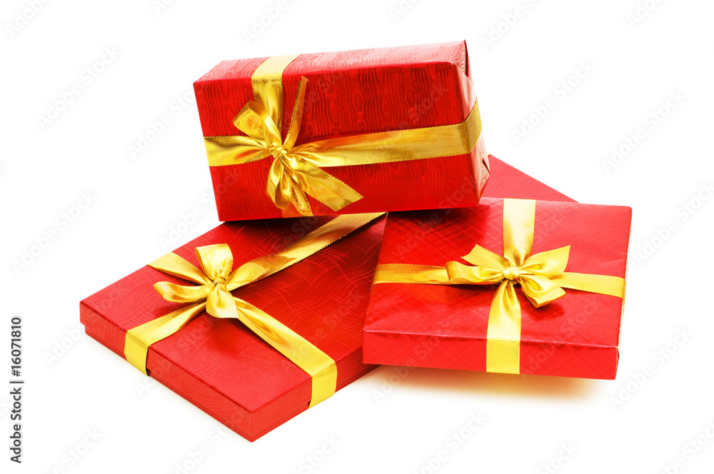 Fototapeta premium Gift boxes isolated on the white background