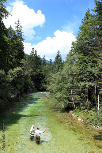 Fishermen in the stream - Angler im Bach photo