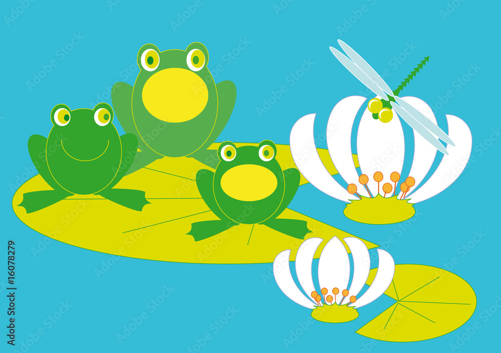 frog and lilies frog and lilies