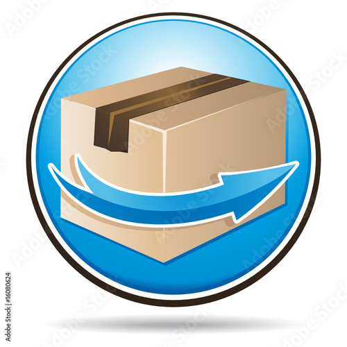 Blue glossy delivery icon