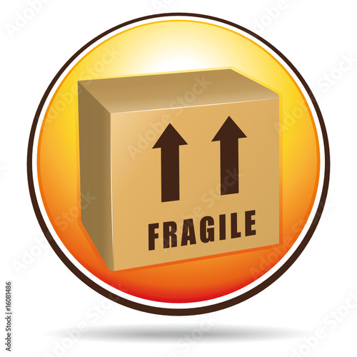Nice delivery icon with fragile cardboard