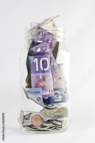 Canadian Dollars in Jar