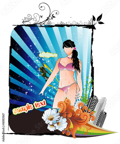 mujer modelo en vector