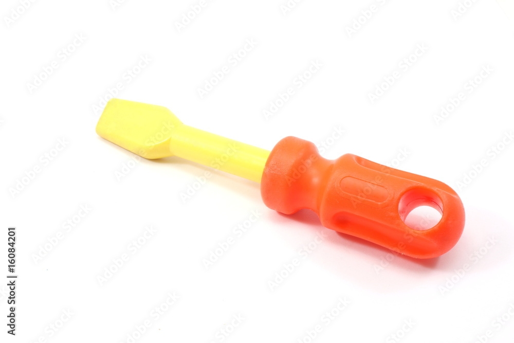 Toy red and yellow screwdriver Toy red and yellow screwdriver