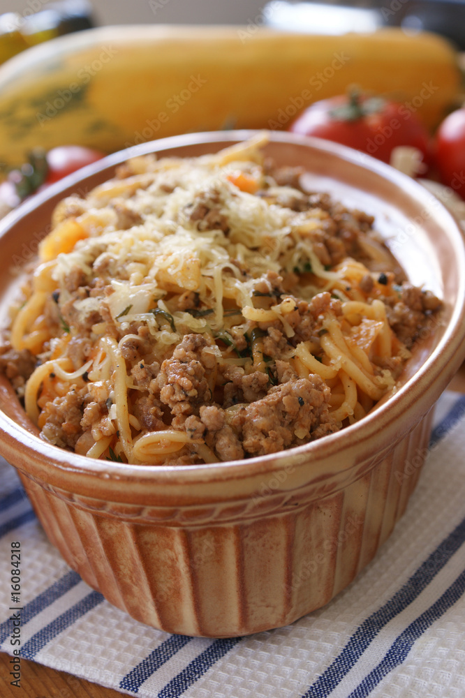 Spaghetti with mince meat and tomato sauce Spaghetti with mince meat and tomato sauce