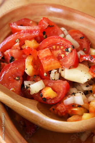 fresh organic tomato salad in a bowl