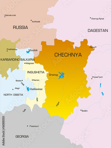 Vector map of Chechen Republic country