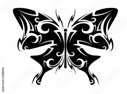 Isolated butterfly tattoo