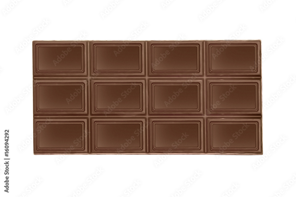 tile of dark chocolate on a white background tile of dark chocolate on a white background