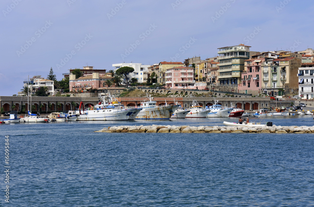 Marina di Camerota panorama, harbour side, Italy
