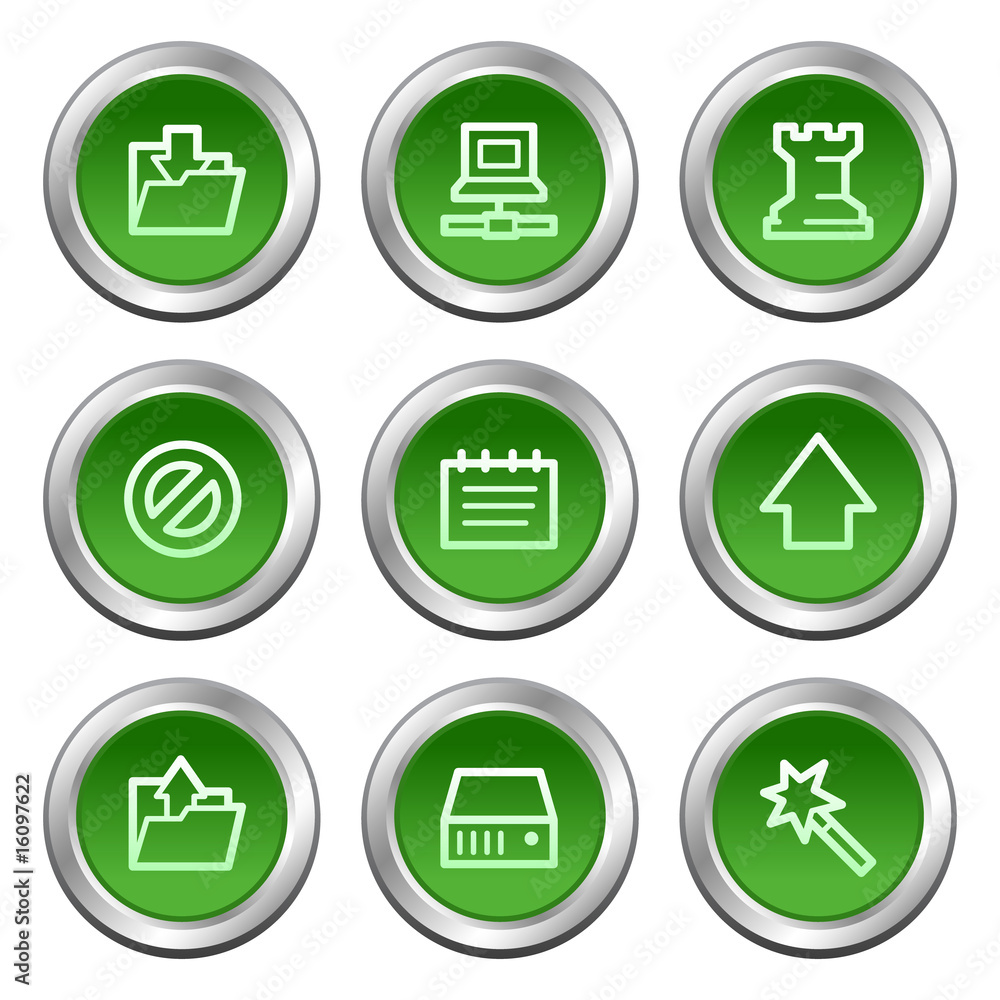 Data web icons, green circle buttons series Data web icons, green circle buttons series