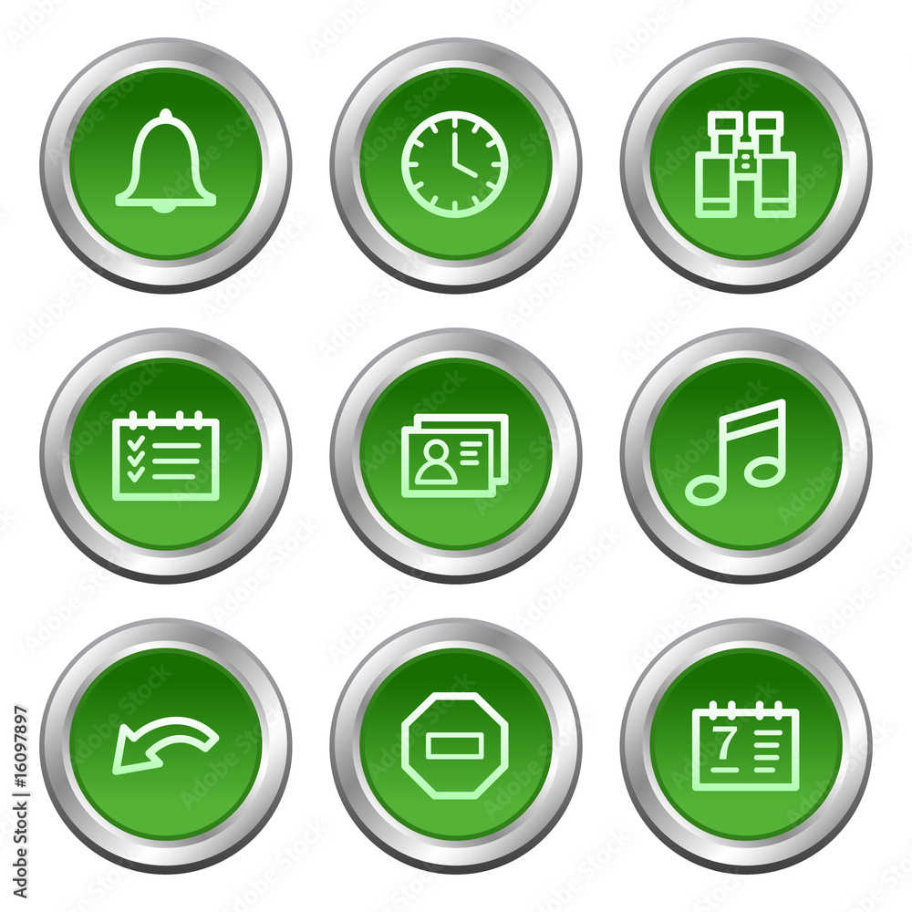Organizer web icons, green circle buttons series Organizer web icons, green circle buttons series