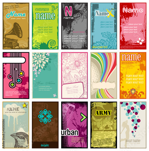 collection of colorful business cards in different styles