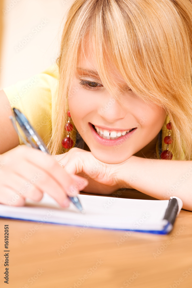 teenage girl with notebook and pen teenage girl with notebook and pen