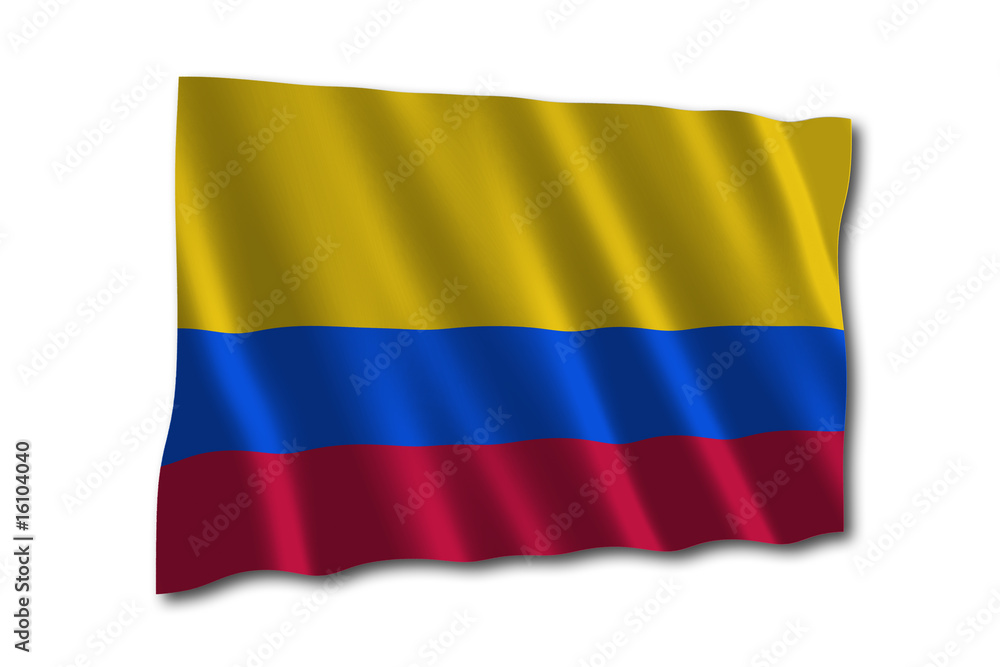 Fototapeta premium kolumbien flagge wedeln