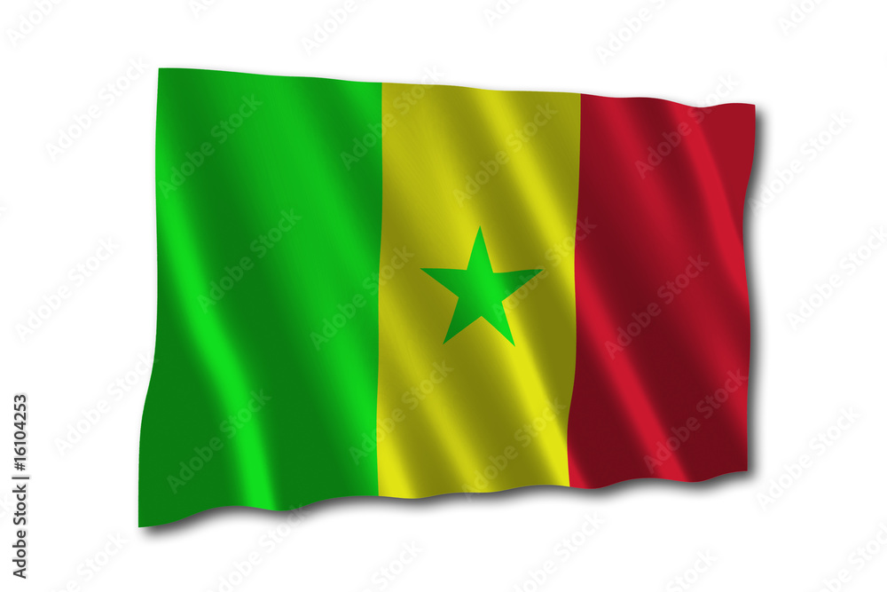 senegal flagge wedeln senegal flagge wedeln