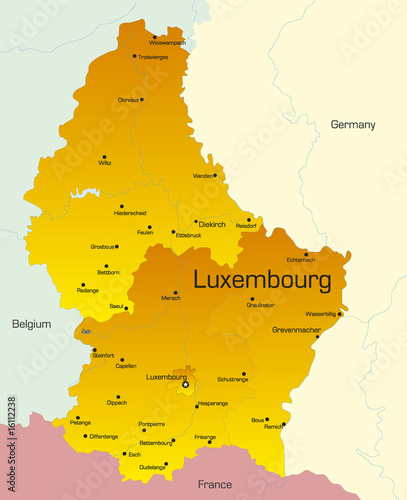 Vector color map of Luxembo...