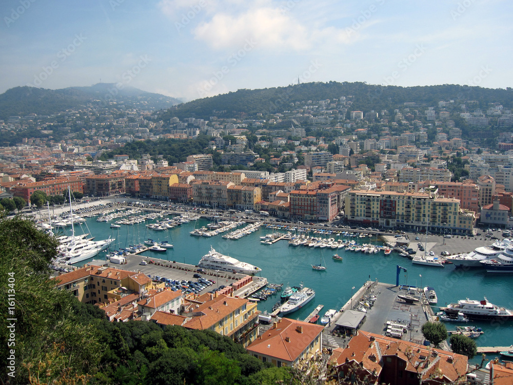 View on the harbor of Nice, France