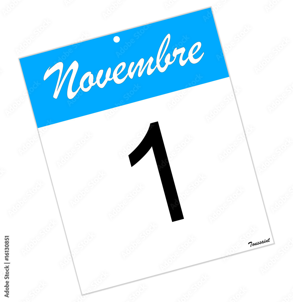 Calendrier 1 Novembre Toussaint Stock Illustration Adobe Stock