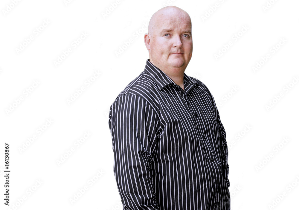30's male overweight in dress shirt