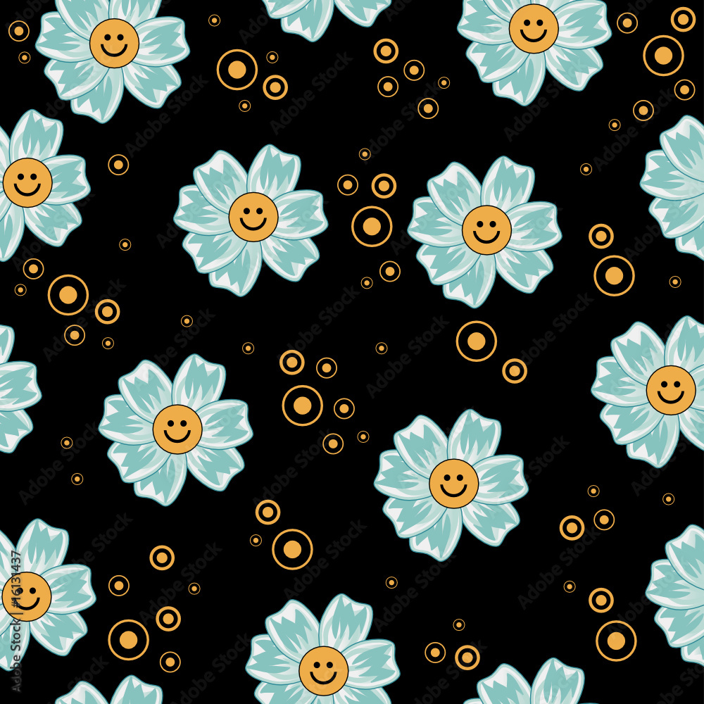 Seamless smile flowers Seamless smile flowers