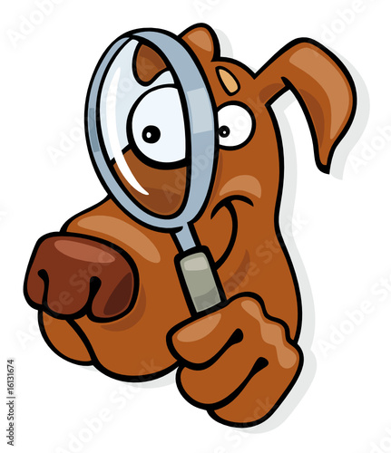 dog with looking glass