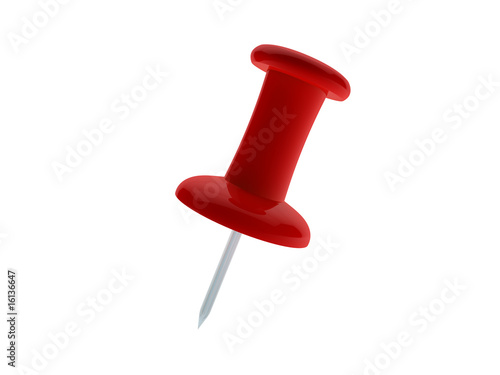 red pushpin isolated