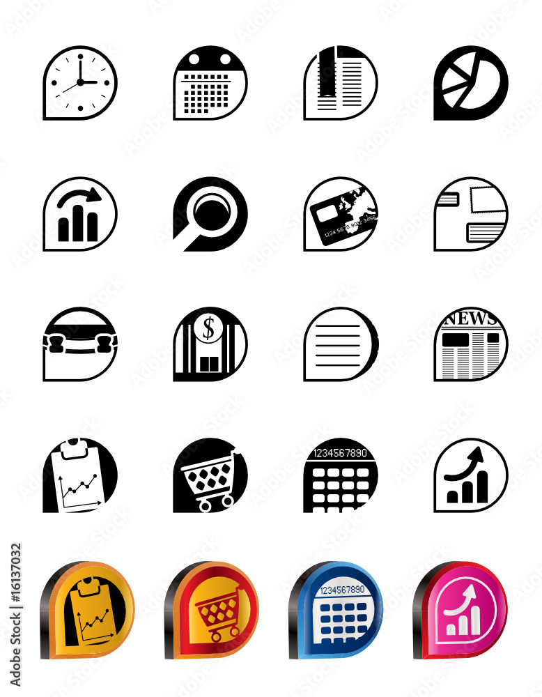 Simple Business and Office Internet Icons - Vector Icon Set Simple Business and Office Internet Icons - Vector Icon Set