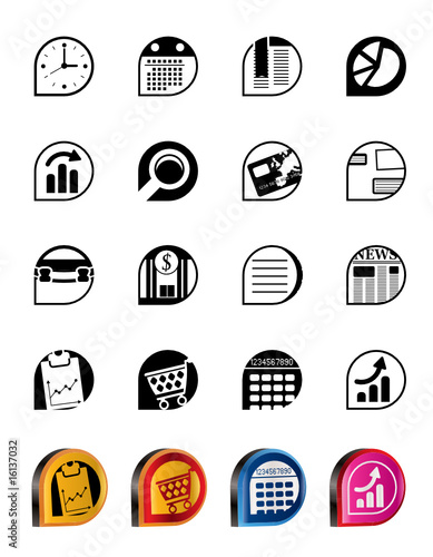 Simple Business and Office  Internet Icons - Vector Icon Set