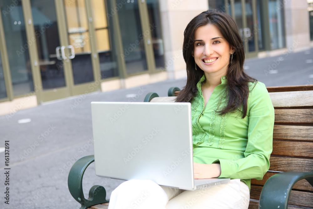 Pretty Business Woman Outside Office Pretty Business Woman Outside Office