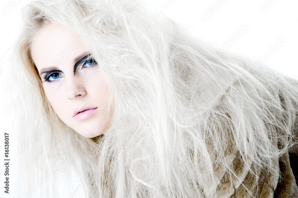 High fashion make-up girl looking at you